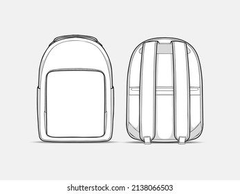 outline backpack collection vector assets