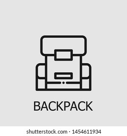 Outline backpack vector icon. Backpack illustration for web, mobile apps, design. Backpack vector symbol.