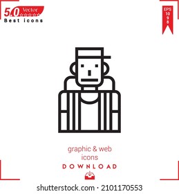 Outline backpacker Icon. backpacker icon vector isolated on white background. Graphic design, material-design, Best sellers 2022 icons, mobile application, UI UX design, EPS 10 format vector