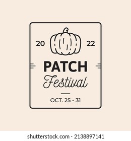 Outline badge design related to pumpkin festivals and halloween events, the perfect solution for online and printable projects like banners, websites, flyers, magazines, ads, business cards and so on.