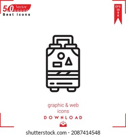 Outline baggage icon. baggage icon vector isolated on white background. Graphic design, material-design,  mobile application, logo, user interface. EPS 10 format vector