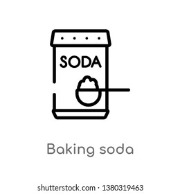 outline baking soda vector icon. isolated black simple line element illustration from cleaning concept. editable vector stroke baking soda icon on white background