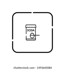 Outline baking soda vector icon. Isolated black simple line element illustration from cleaning concept. Editable vector stroke baking soda icon on white background