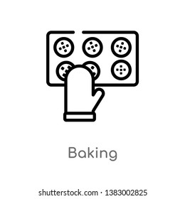 outline baking vector icon. isolated black simple line element illustration from hobbies concept. editable vector stroke baking icon on white background