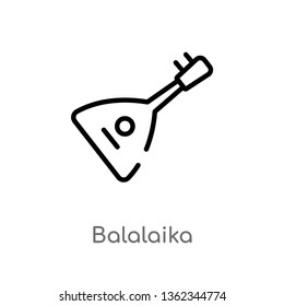 outline balalaika vector icon. isolated black simple line element illustration from music concept. editable vector stroke balalaika icon on white background