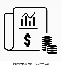 Outline balance sheet pixel perfect vector icon