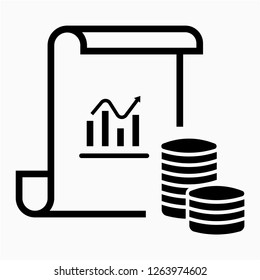Outline balance sheet pixel perfect vector icon