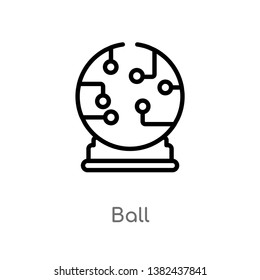 outline ball vector icon. isolated black simple line element illustration from artificial intelligence concept. editable vector stroke ball icon on white background