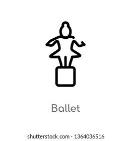 outline ballet vector icon. isolated black simple line element illustration from museum concept. editable vector stroke ballet icon on white background