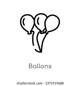 outline ballons vector icon. isolated black simple line element illustration from charity concept. editable vector stroke ballons icon on white background
