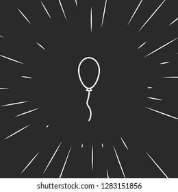 Outline balloon icon, illustrated icon for modern web and mobile design, simple and minimal symbol of balloon