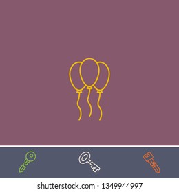 Outline balloon icon.Best balloon vector, illustrated icon for modern web and mobile design.Bonus broken key symbol