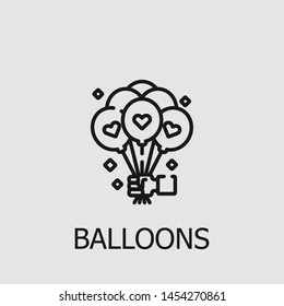 Outline balloons vector icon. Balloons illustration for web, mobile apps, design. Balloons vector symbol.