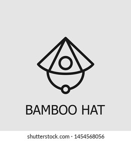 Outline bamboo hat vector icon. Bamboo hat illustration for web, mobile apps, design. Bamboo hat vector symbol.