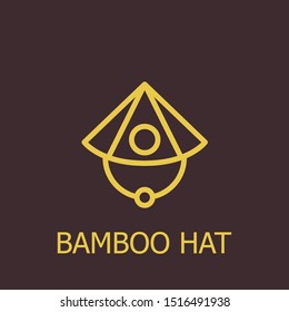 Outline bamboo hat vector icon. Bamboo hat illustration for web, mobile apps, design. Bamboo hat vector symbol.