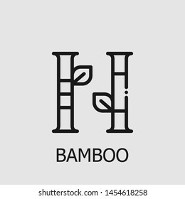 Outline bamboo vector icon. Bamboo illustration for web, mobile apps, design. Bamboo vector symbol.