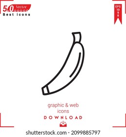 Outline banana Icon. banana icon vector isolated on white background. Graphic design, material-design, Best sellers 2022 icons, mobile application, UI UX design, EPS 10 format vector