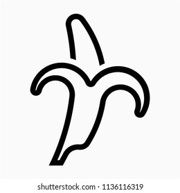Outline banana pixel perfect vector icon