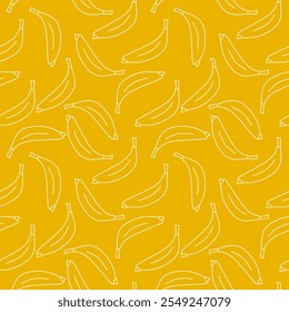 Umriss Banane nahtloses Muster Hintergrund 