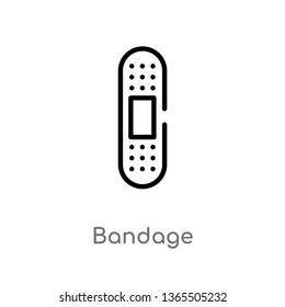 outline bandage vector icon. isolated black simple line element illustration from medical concept. editable vector stroke bandage icon on white background