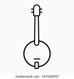 Outline banjo vector icon