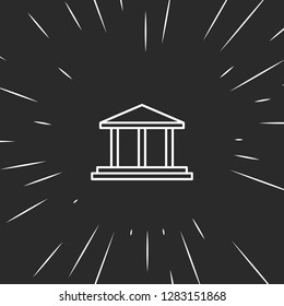 Outline bank icon, illustrated icon for modern web and mobile design, simple and minimal symbol of bank