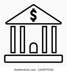 Outline bank pixel perfect vector icon