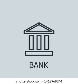Outline bank vector icon. Bank illustration for web, mobile apps, design. Bank vector symbol.