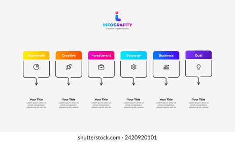 Outline banners infographics with arrows. Vector illustration for business data visualization