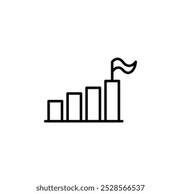 Contorno de um gráfico de barras com uma tendência ascendente, representando sucesso ou crescimento.