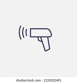 Outline barcode scanner icon illustration,vector data sign symbol