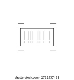 Outline barcode scanner target area frame interface icon design.