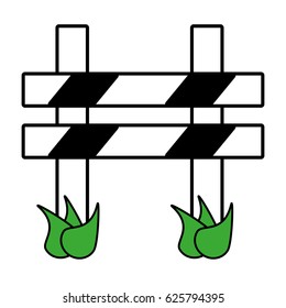 outline barrier caution danger road sign