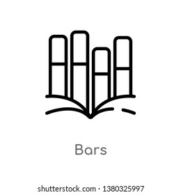 outline bars vector icon. isolated black simple line element illustration from education concept. editable vector stroke bars icon on white background