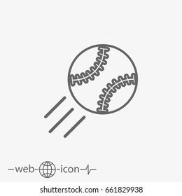 outline baseball ball vector icon