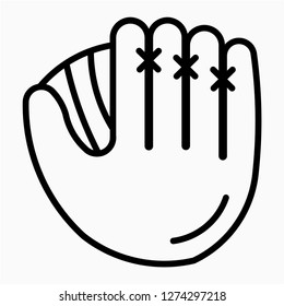 Outline baseball glove pixel perfect vector icon