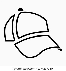 Outline baseball hat pixel perfect vector icon