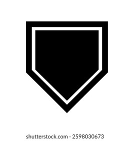 Outline of Baseball Home Plate on white background