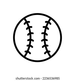 Outline Baseball icon. Illustration of sports equipment. The baseball icon design is suitable for app users, website developers, graphic designers. White background icon illustration