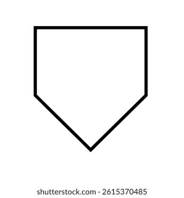 Outline of baseball plate on white background