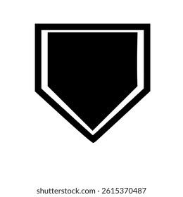 Outline of baseball plate on white background