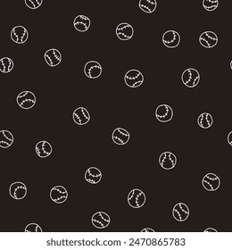 Outline Baseball Seamless Pattern Vector illustration for Print, Wallpaper, Decoration.