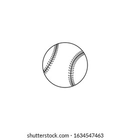 Outline Baseball (Softball) vector Illustration for Template Design