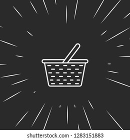 Outline basket icon, illustrated icon for modern web and mobile design, simple and minimal symbol of basket