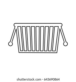 outline basket shopping marketing commerce