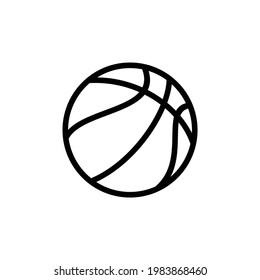 Outline basketball ball flat icon design vector