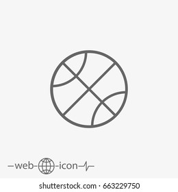 outline basketball ball vector icon