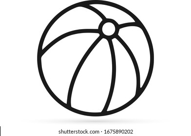 Outline basketball icon isolated on white. Sport logo. Doodle ball for game. Sketch vector stock illustration