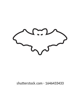 icono de murciélago de esquema aislado en fondo blanco