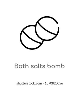 outline bath salts bomb vector icon. isolated black simple line element illustration from beauty concept. editable vector stroke bath salts bomb icon on white background